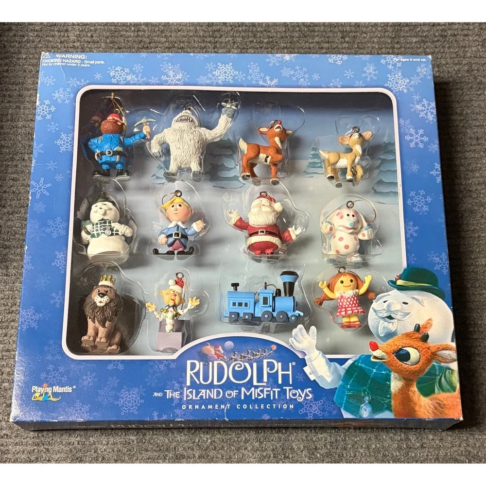 Rudolph Island of Misfit Toys Ornament Collection Playing Mantis 12 Piece Set